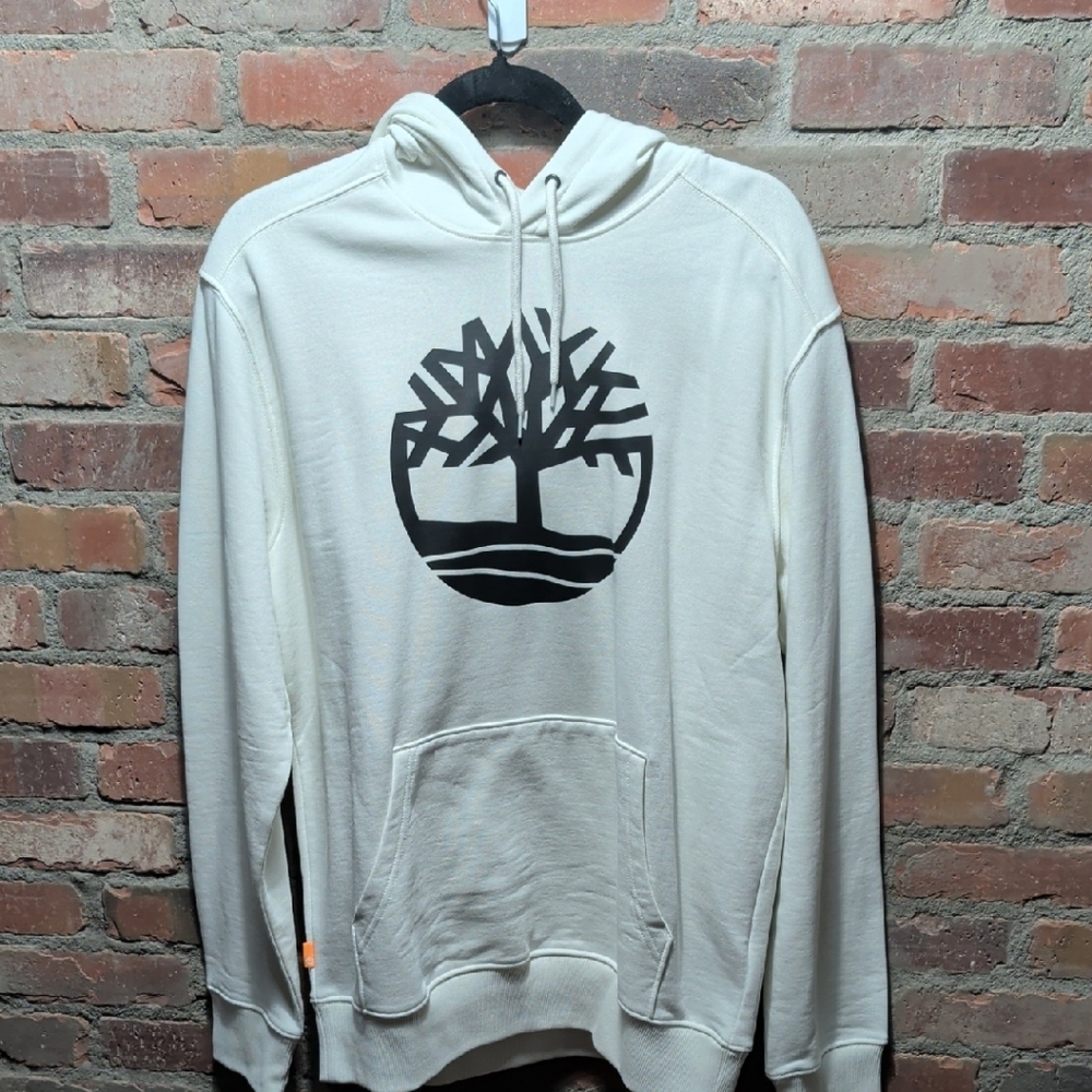 Timberland Off-White Hoodie with Black Logo